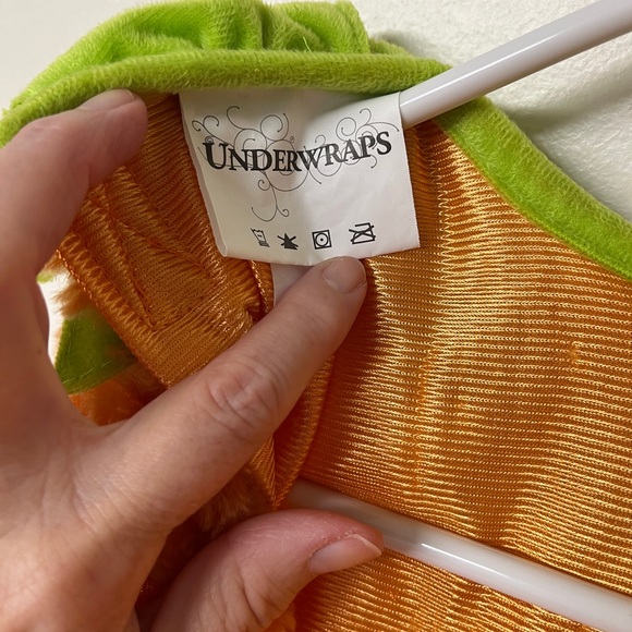 Pumpkin toddler costume/Med/18 mo old wore 2h/Hat/velcro/elastic/plush/non smo - Picture 12 of 15